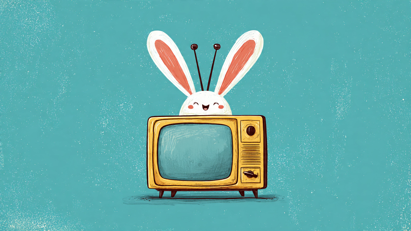 Bunny ears antenna cartoon