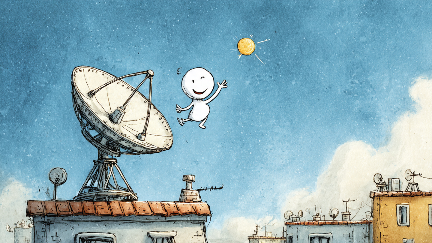 Satellite dish cartoon