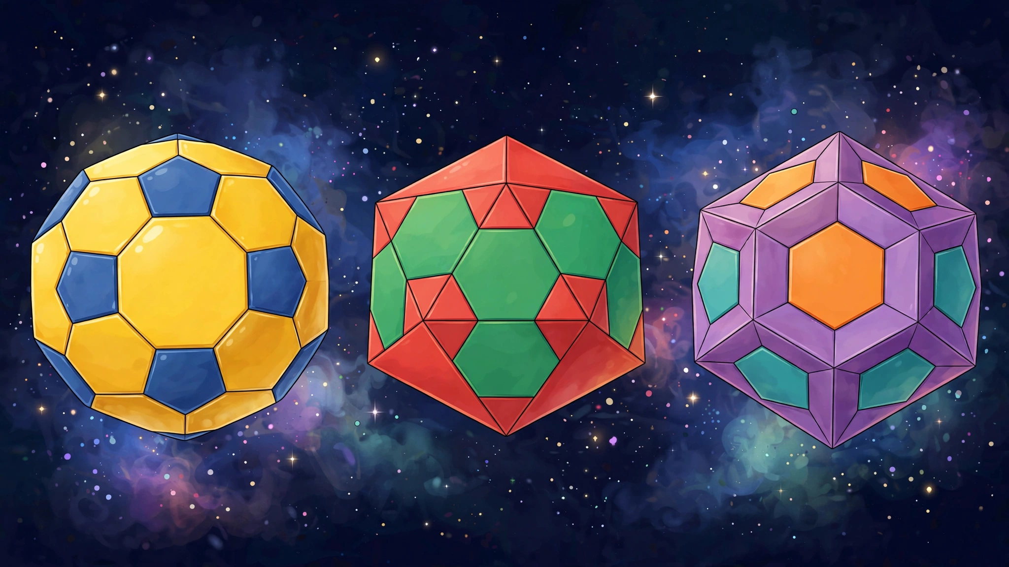 Colorful 3D Archimedean solids