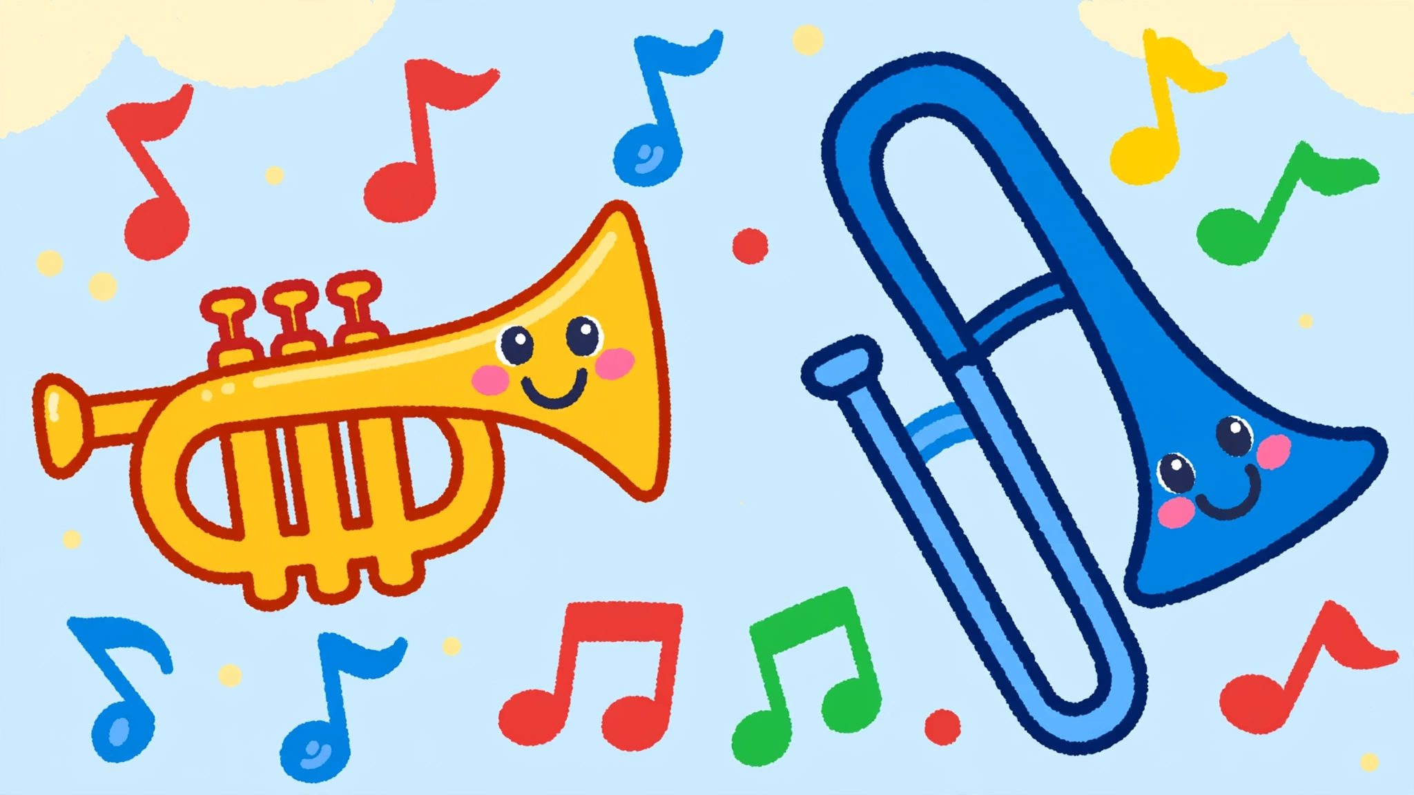 Brass instruments gleaming