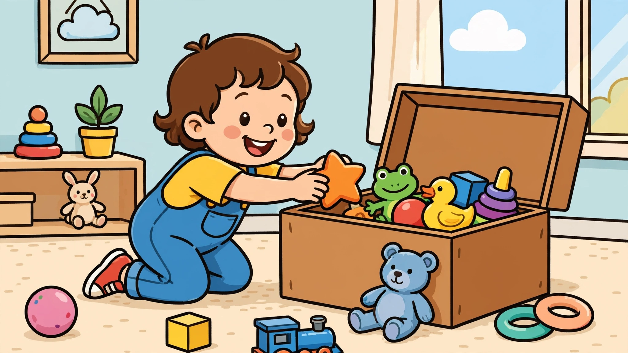 A kid doing chores at home