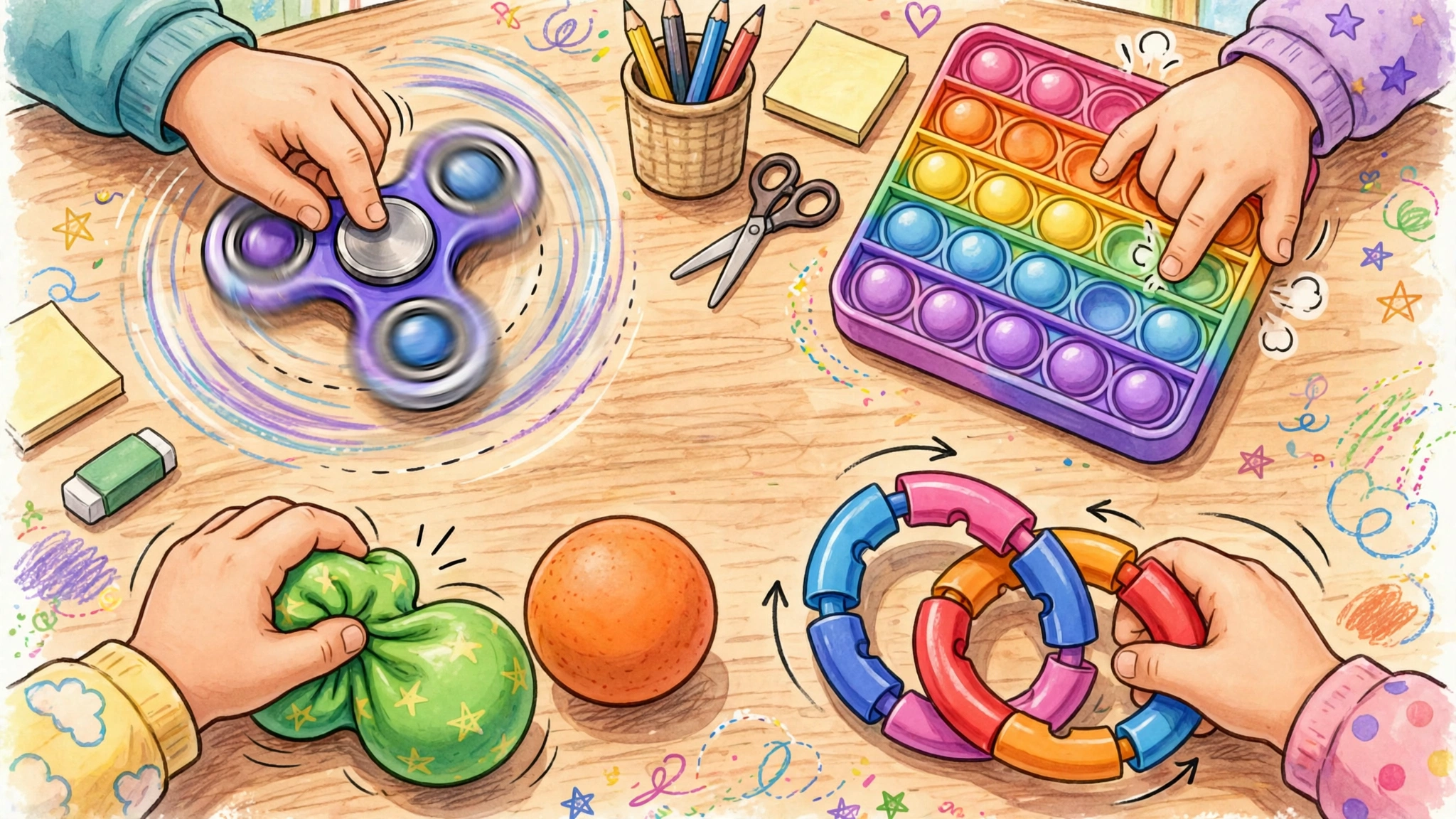 Colorful fidget toys