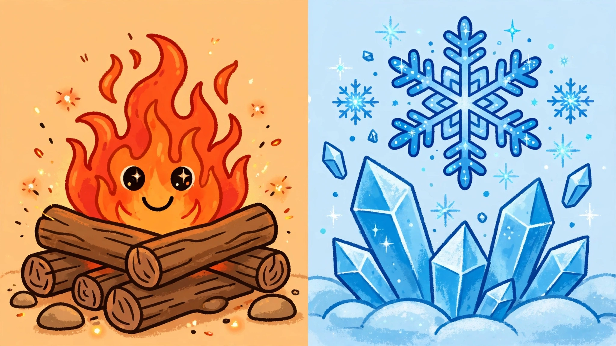 Fire and ice colliding