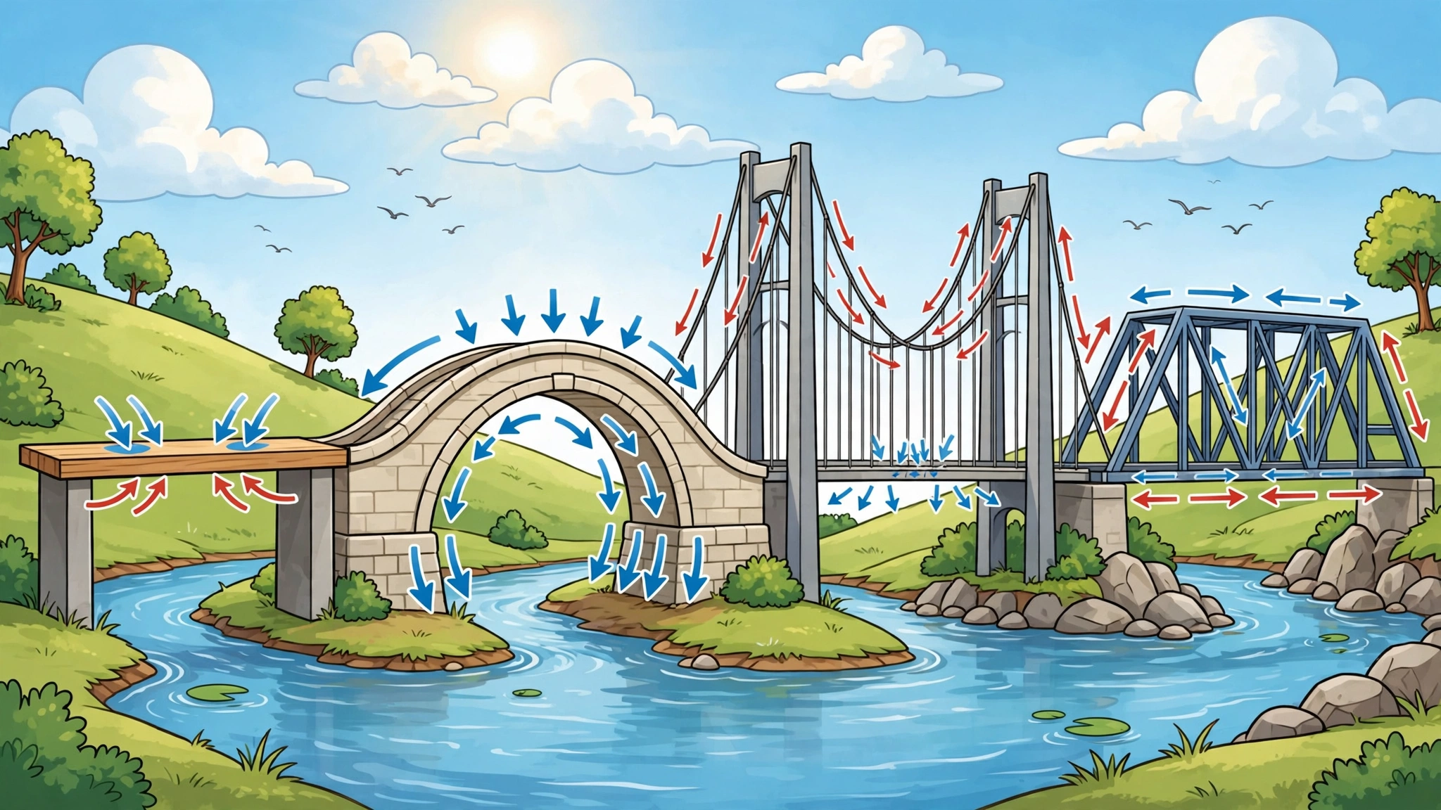 A large bridge spanning a river