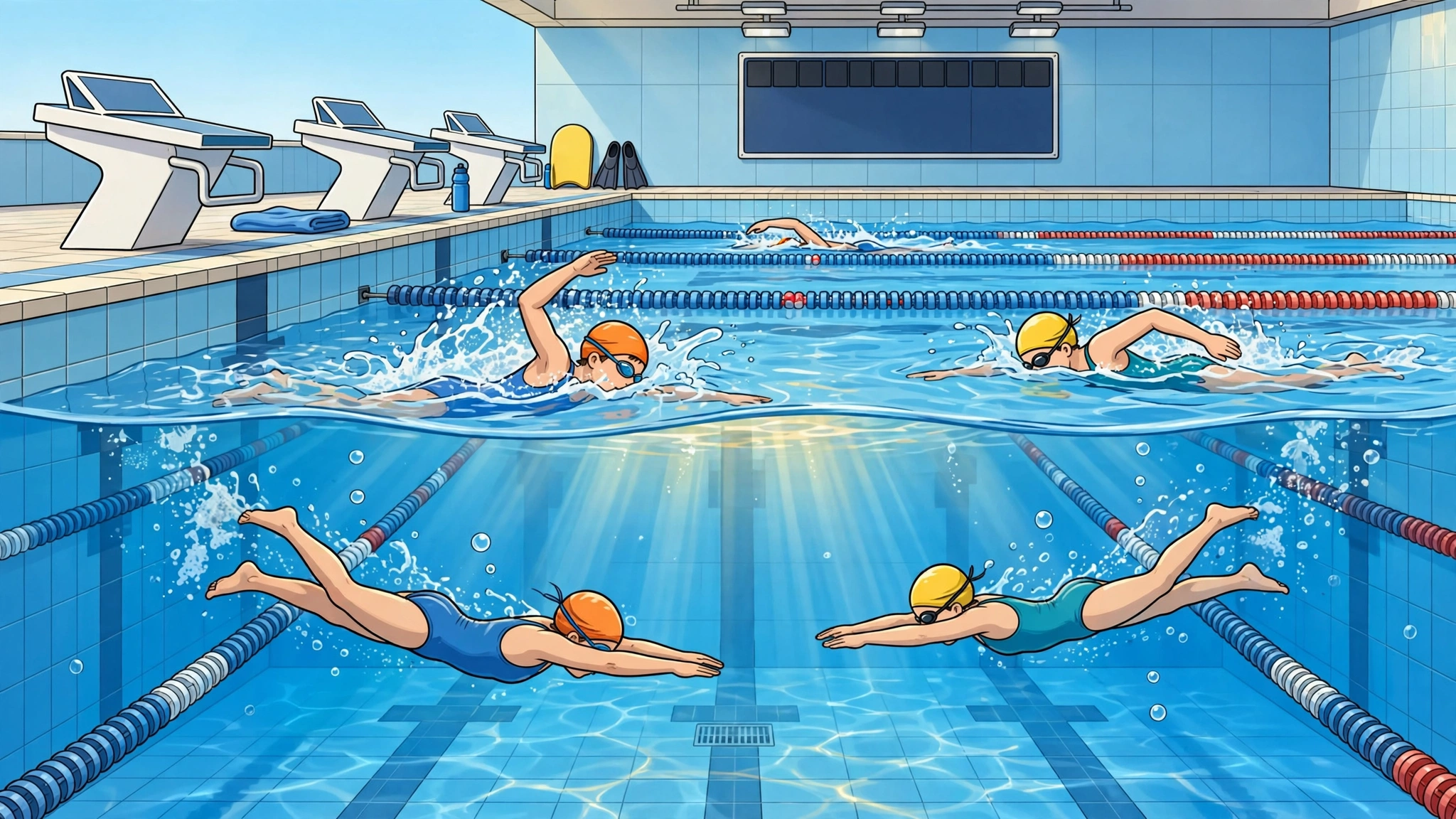 Swimmers in a pool