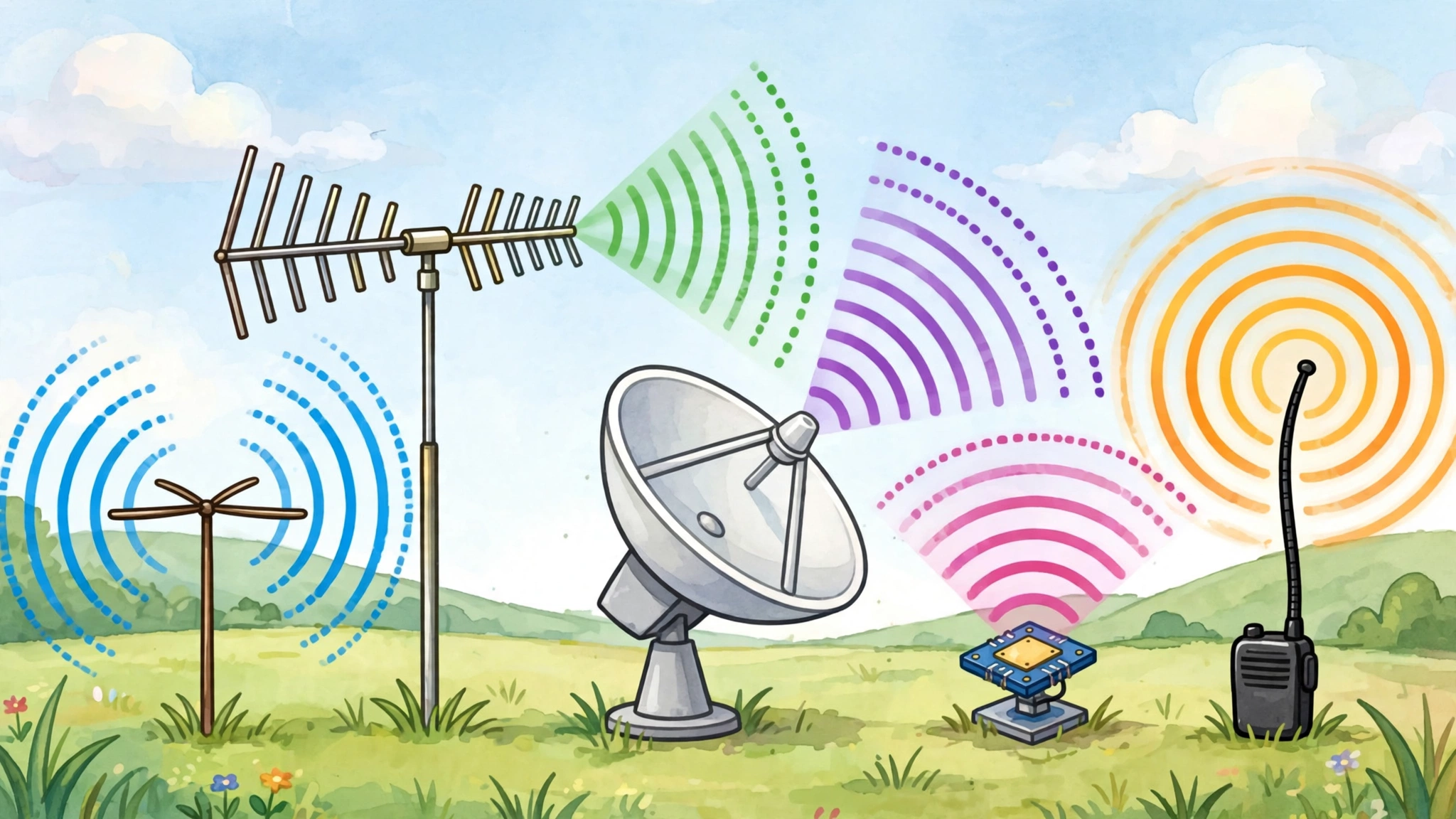 Different types of antennas