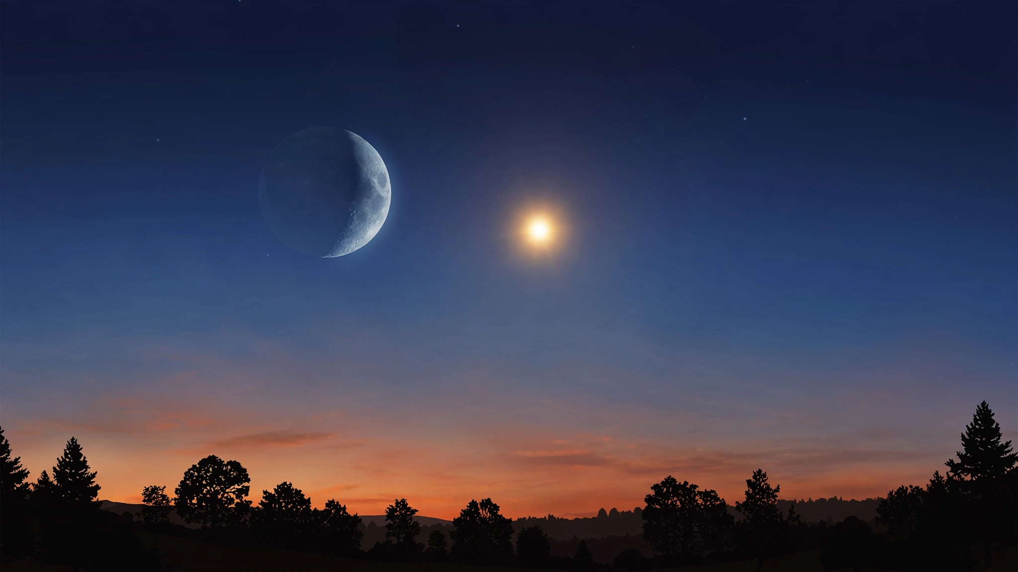 Venus and the Moon