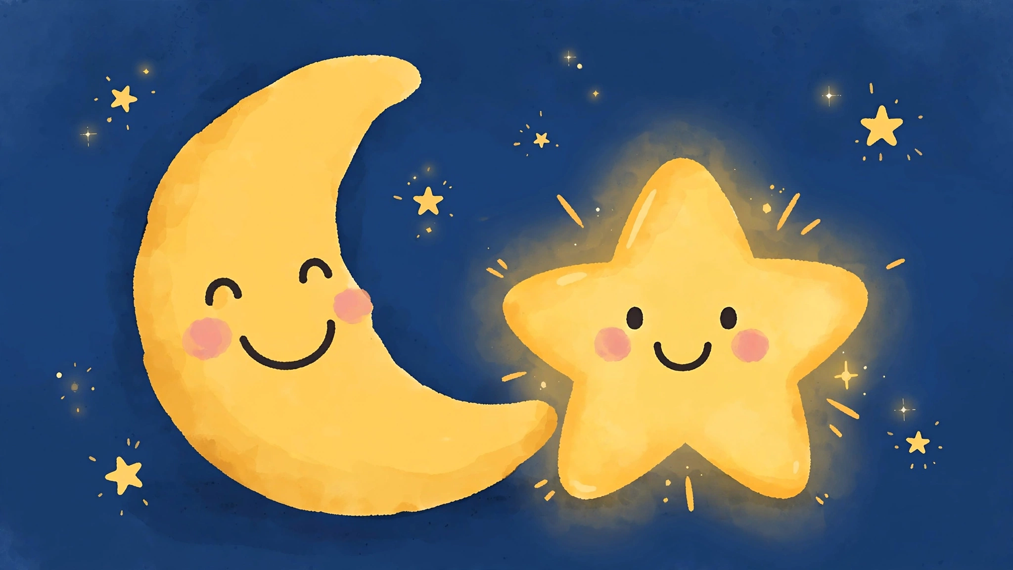 Venus and the Moon in the night sky